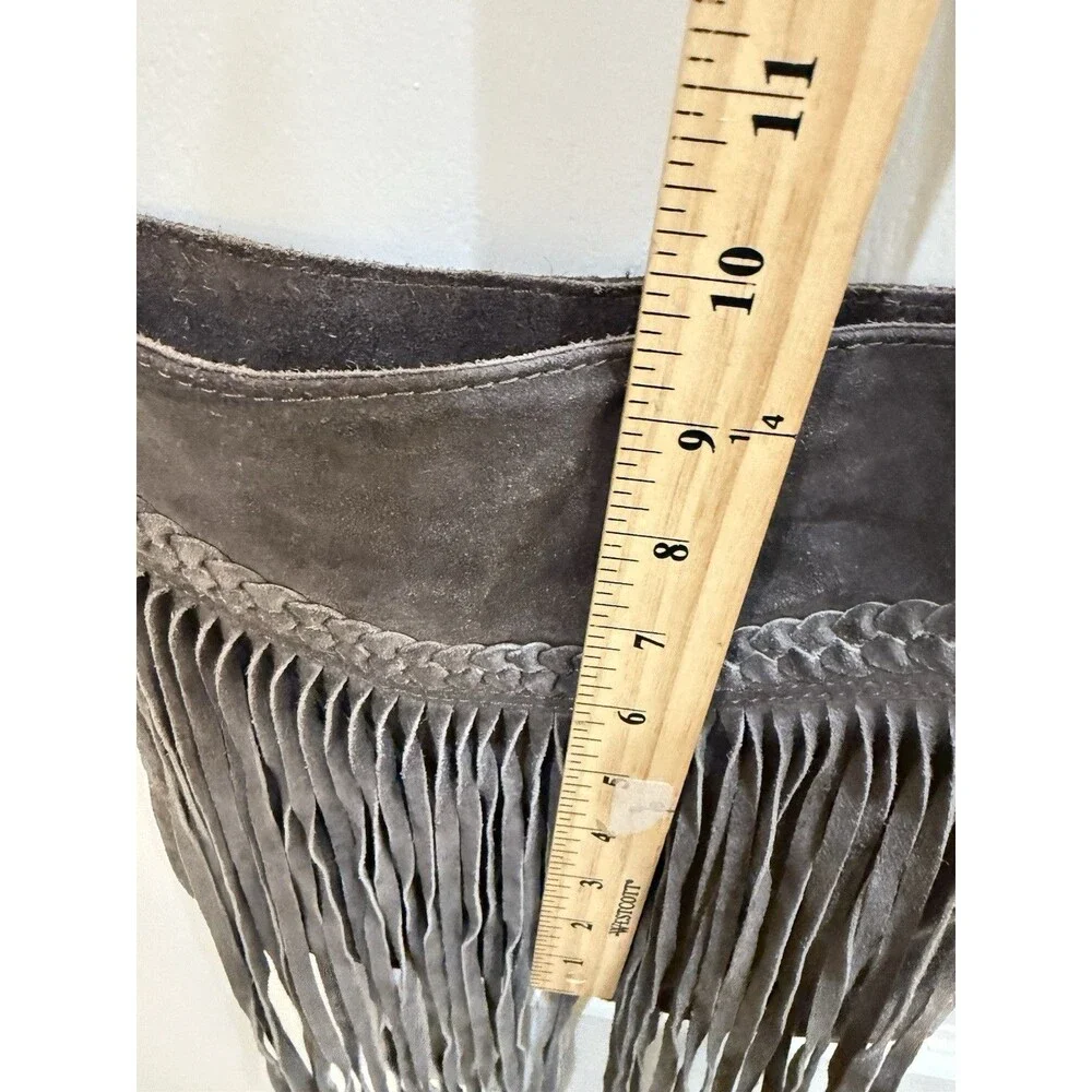 Boho Fringe Earthbound Trading Suede Leather Crossbody Brown Bag Purse Western